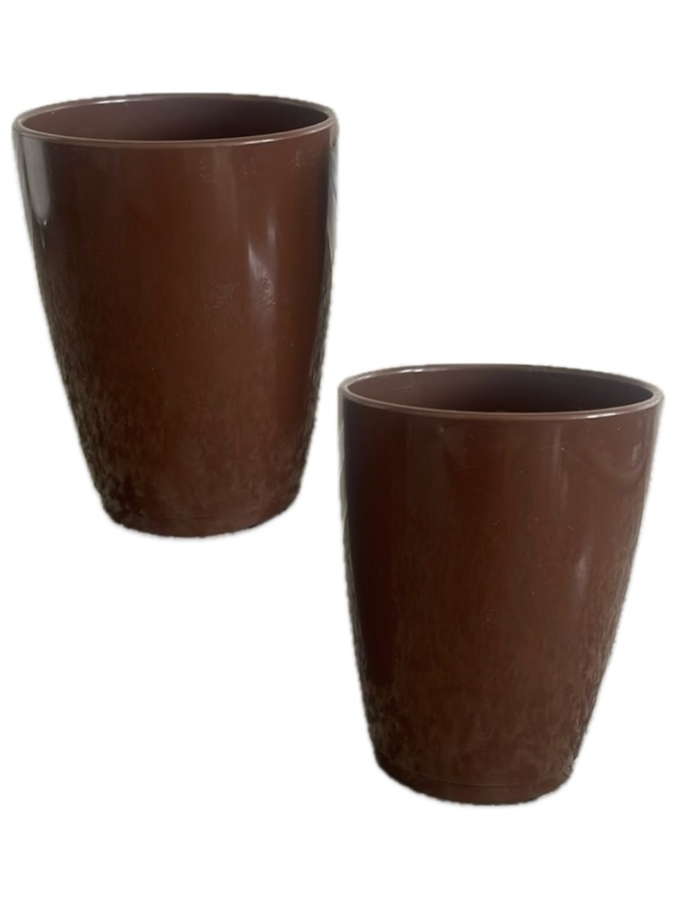 Arrow USA Brown Plastic Cups Set of 2 8oz Reusable Tumblers LDPE HDPE